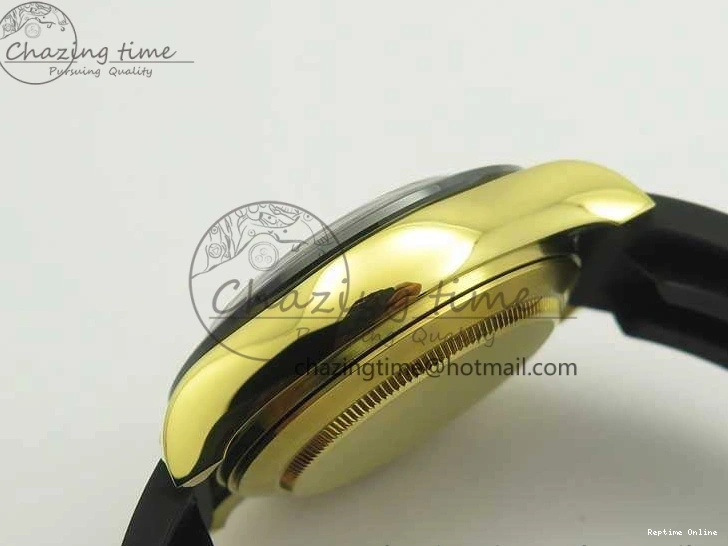 0522 Chic Daytona 116518LN YG JH Best Black Gold Dial On Rubber Strap A4130 (Free XS Rubber ) 3458